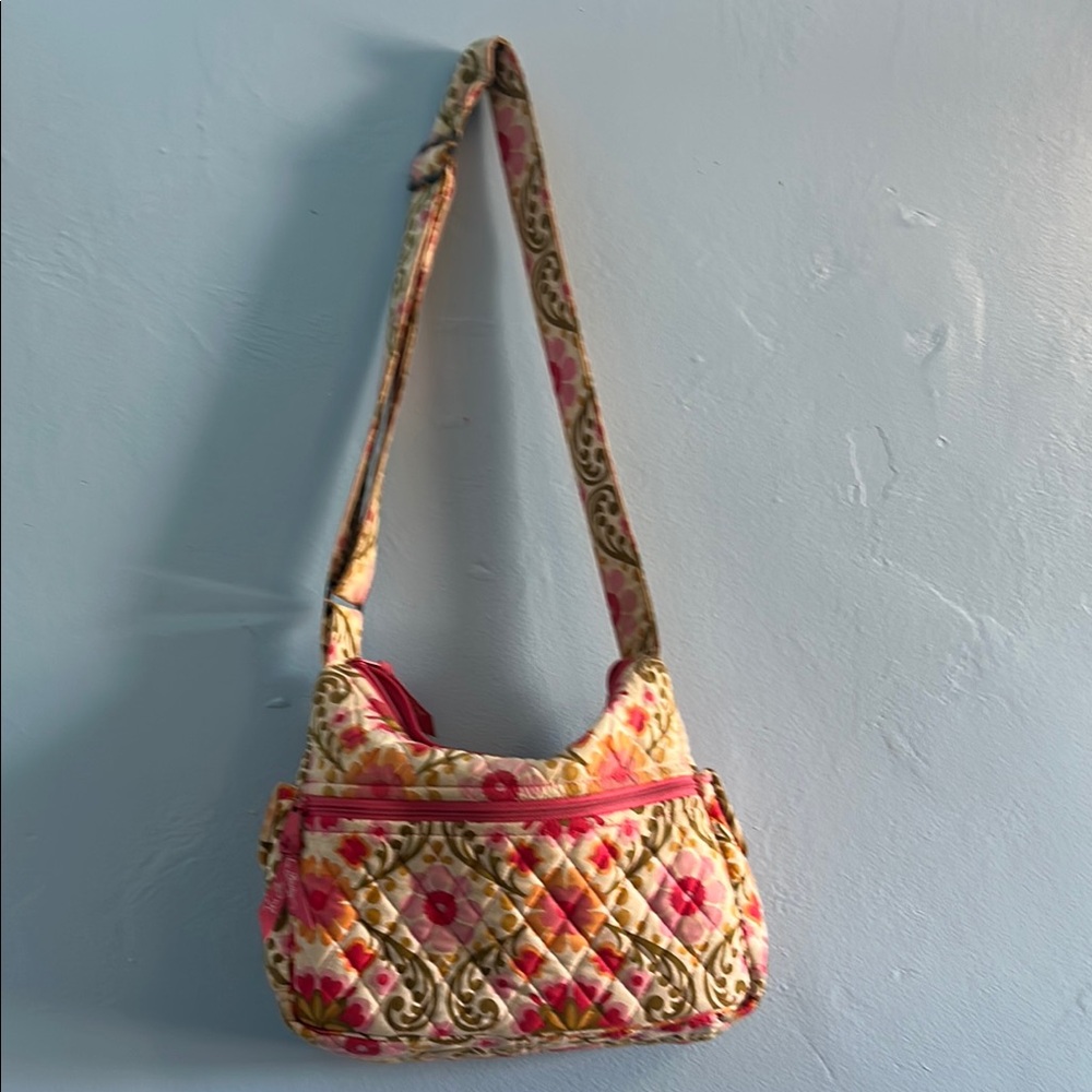 Vera Bradley Pink and Cream Quilted Shoulder Bag